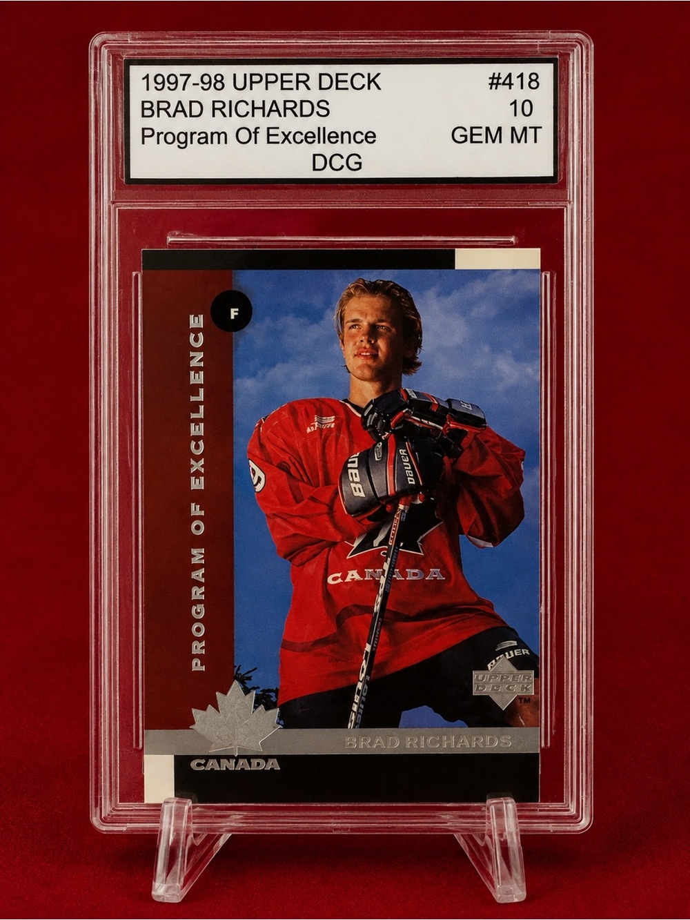 1997-98 Upper Deck Brad Richards Hockey Trading Card — Rookie card